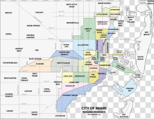 Map Of Miami Neighborhoods  HD Png Download