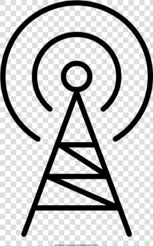 Radio Tower Coloring Page   Telecommunications Tower  HD Png Download