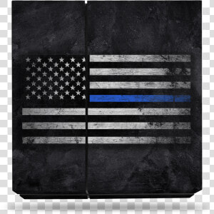 Sony Ps4 Thin Blue Line Decal Skin Kit   Flag With Green Line  HD Png Download