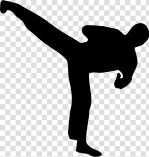 Kickboxing Silhouette Clip Art   Kickboxer Silhouette  HD Png Download