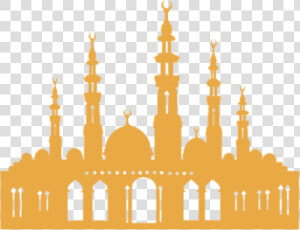 Mecca Islam Church Silhouette Transprent Ⓒ   Mosque Silhouette Orange Png  Transparent Png