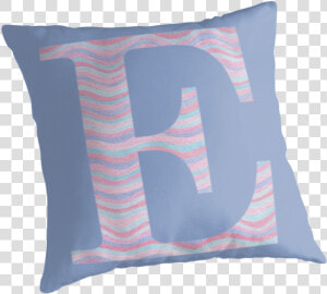 Initial E Rose Quartz And Serenity Pink Blue Wavy Lines   Cushion  HD Png Download