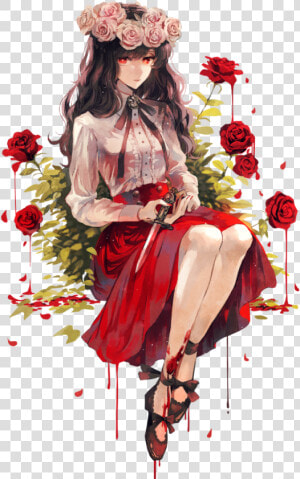  roses  rose  flowers  blood  bloody  red  aesthetic  HD Png Download