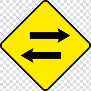 Sign Arrow Png Excellent Warning Signs Traffic Png    Traffic Signs Two Ways Png  Transparent Png