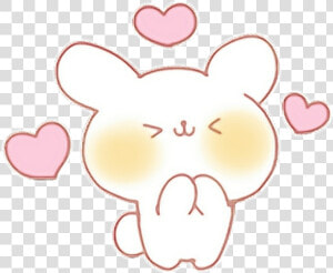  kawaii  emoji  cute  bunny  rabbit  hearts  adorable   Kawaii Cute Heart Transparent  HD Png Download