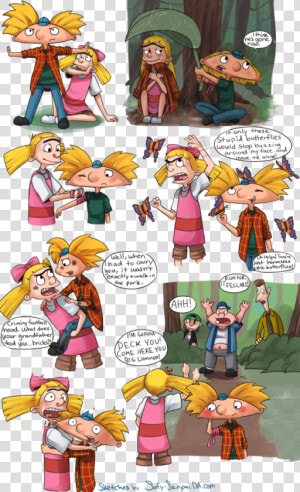 Hey Arnold Arnold And Helga  Cartoon Ships  Hey Arnold    Arnold Helga Jungle Movie  HD Png Download