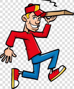 Transparent Pizza Man Png   Pizza Delivery Boy Vector  Png Download