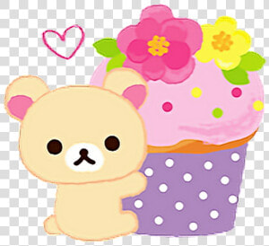 Kawaii Cute Bear Chibi Rillakkuma Png Stickers Flowers  Transparent Png