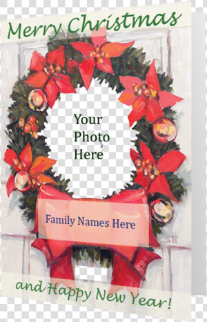 Artist Signature Holiday Photo Card Christmas Wreath  HD Png Download