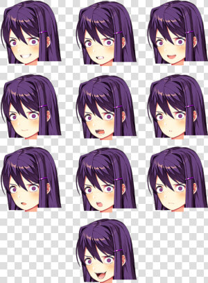 Ddlc Yuri Head Sprites   Doki Doki Literature Club Yuri Angry  HD Png Download