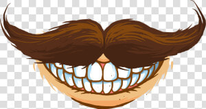 Jaw Mouth Cartoon Clip Art   Cartoon Mouth With Mustache  HD Png Download