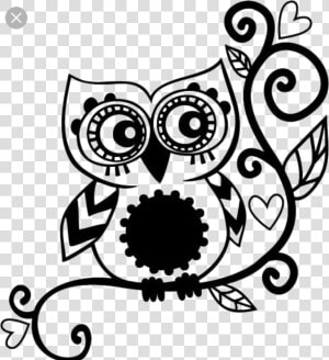 Owl Stencil Machine Silhouette Portrait  Owl Family    Owl In Black And White  HD Png Download