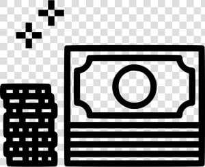 Cash Bill Coin Money Pile Stack   Dollar Clipart Black And White  HD Png Download