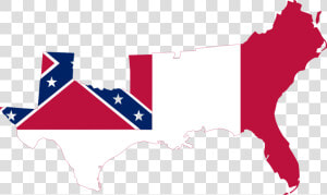 Confederate States Flag Map  HD Png Download