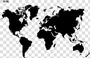 World Map Continents Black  HD Png Download