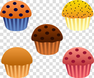 Set Of Five Assorted Muffins   Muffin Clipart Png  Transparent Png