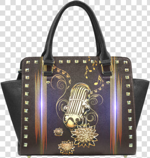 Music  Golden Microphone Rivet Shoulder Handbag   Freddy Krueger Purse  HD Png Download