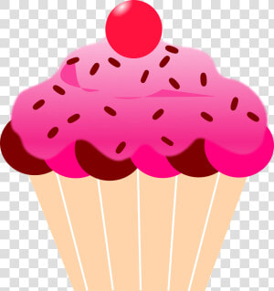 Cupcake  Cherry  Pink Icing  Dessert  Food  Sweet   Pink Cupcake Clipart  HD Png Download