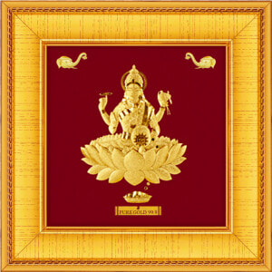 Pure Gold Mahalakshmi Frame  HD Png Download