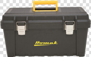 19″ Black Plastic Toolbox With Metal Latches   Wood  HD Png Download