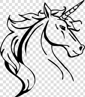 Collection Of Free Tattoo Drawing Unicorn Download   Line Drawing Of A Unicorn  HD Png Download