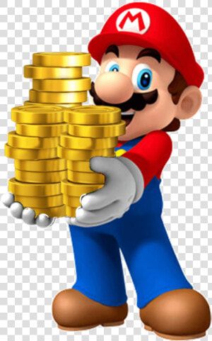 Transparent Mario Coin Png   Mario With Coins Png  Png Download