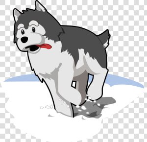 Free Vector Husky Running In Snow   Dogs In Snow Clipart  HD Png Download