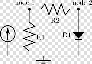 Diagram Of A Simple Circuit With Two Resistors And   Circuit With One Resistor And One Diode  HD Png Download