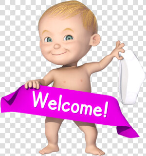 Welcome Baby Cartoon Character   Cartoon Image Of Welcome  HD Png Download