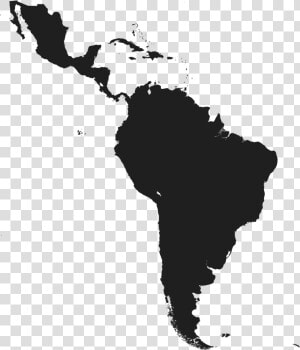 Latin America And Caribbean   Latin America Map Black And White  HD Png Download