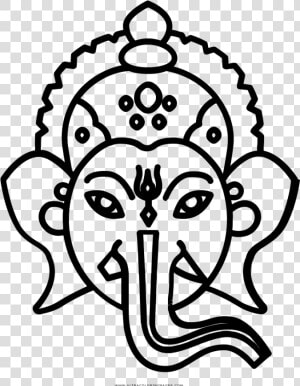 Ganesha Coloring Page   Como Desenha O Ganesha  HD Png Download