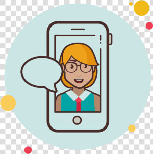 Short Blond Girl Messaging Icon   Icon Png Llamada Telefonica  Transparent Png