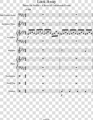 Look Away A Series Of Unfortunate Events Piano Sheet  HD Png Download