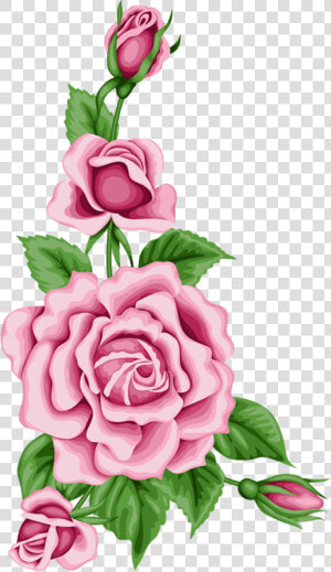 Flower Card With Colorful Roses Png Pinterest   Flower Border Designs Colorful  Transparent Png