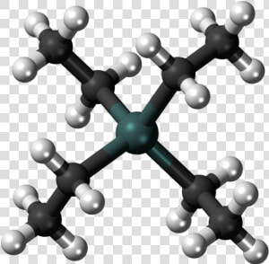 Ball And Stick Model Of The Tetraethyllead Molecule   Gasoline Ball And Stick Model  HD Png Download