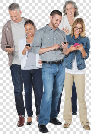 People Looking At Smartphones  HD Png Download