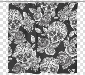 Rose  amp  Diamond Skull Shower Curtain   Dead Of The Dead Background  HD Png Download