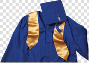 Transparent Cap And Gown Png   Blue And Gold Cap And Gown  Png Download