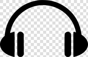 Earphones   Black Music Headphone Icon  HD Png Download