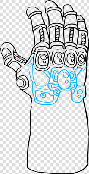 How To Draw The Infinity Gauntlet From The Avengers   Draw Infinity Gauntlet  HD Png Download