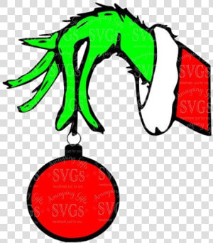 Christmas Ornament Image Result For Grinch Hand Holding   Grinch Days Till Christmas Svg  HD Png Download