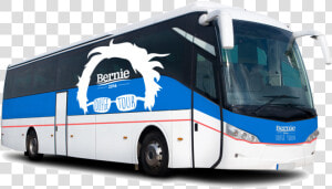 Bernie Sanders Car   White Coach Bus  HD Png Download