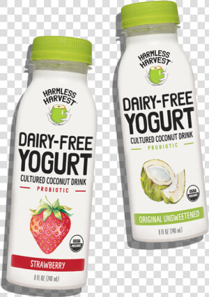 Two Harmless Harvest Dairy free Yogurt Drink 8oz Bottles    Harmless Harvest Yogurt  HD Png Download