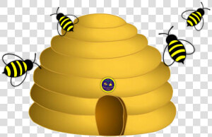 Bee Hive Clipart Yellow Bee   Transparent Bee Hive Clip Art  HD Png Download