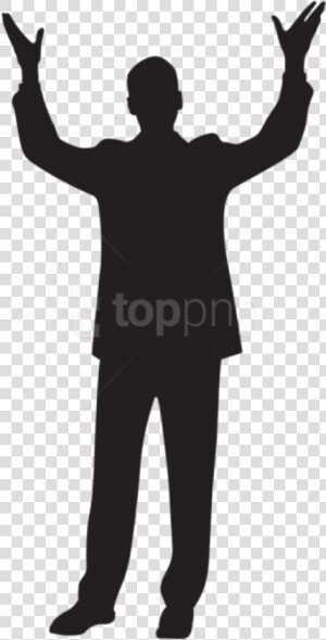 Hands Up Png   Person With Hands Up Silhouette  Transparent Png