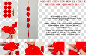 Red Velvet Chinese Lanterns Hanging Decoration   Rose  HD Png Download