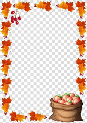 Fall Border Clipart Husk Dette Paper Frames Transparent   Fall Leaves Border Clip Art  HD Png Download