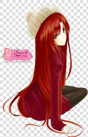 Girls Transparent Red Hair   Cute Red Hair Anime Girl  HD Png Download