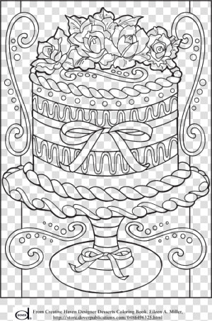 Clip Art Free Printable Pages Wedding   Cake Coloring Pages For Adults  HD Png Download