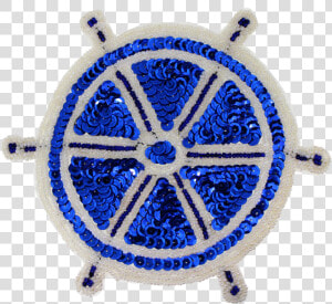 Ship S Wheel Beaded  amp  Sequin Applique   Circle  HD Png Download